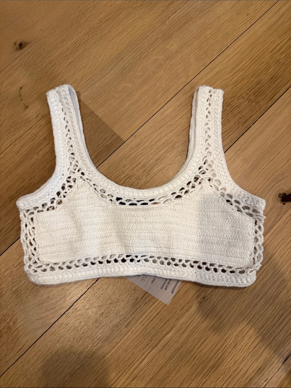 Beach Riot White Crochet Bikini Top